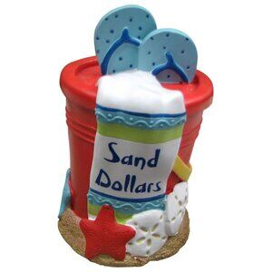 Sand Dollar Bank Made of Stone Resin Measures 6 1/2" tall by 4" wide 049-15102